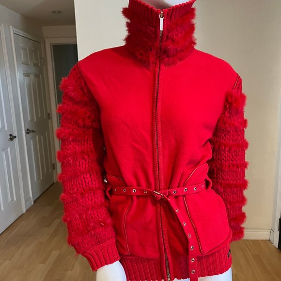 2003 CHRISTIAN DIOR BOUTIQUE BY JOHN GALLIANO KNIT CINCH WAIST JACKET SZ 4 - Picture 1 of 8